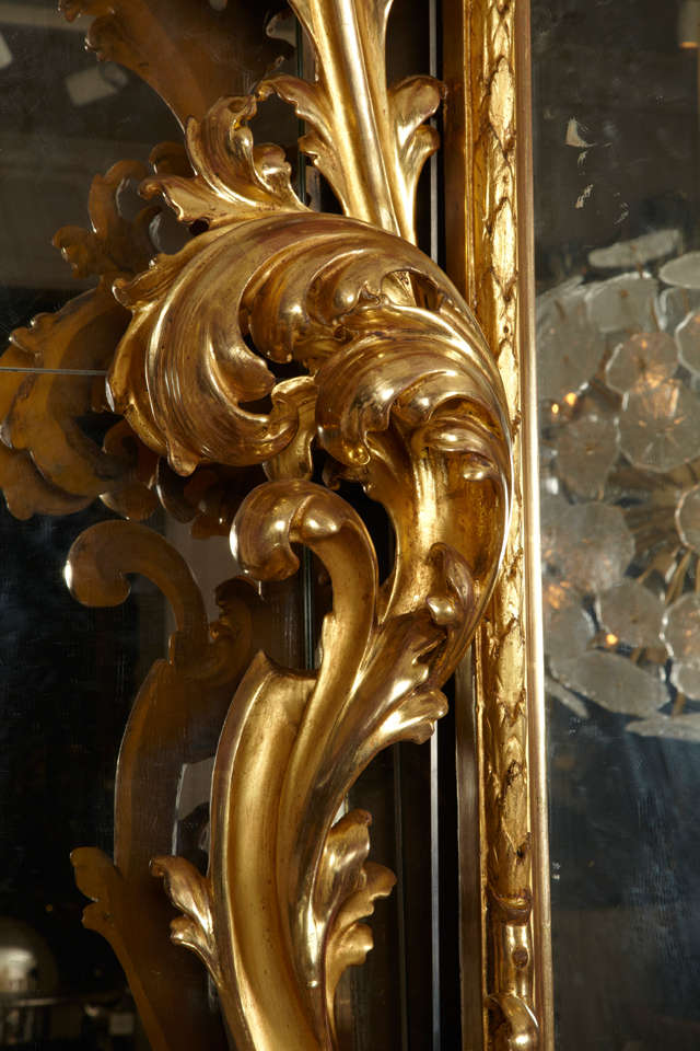 Italian Fantastic Pair Of 18th Century Giltwood Mirrors